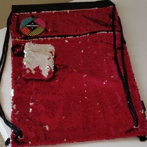 Sugar & Bruno Pink And Silver Sequin Backpack.